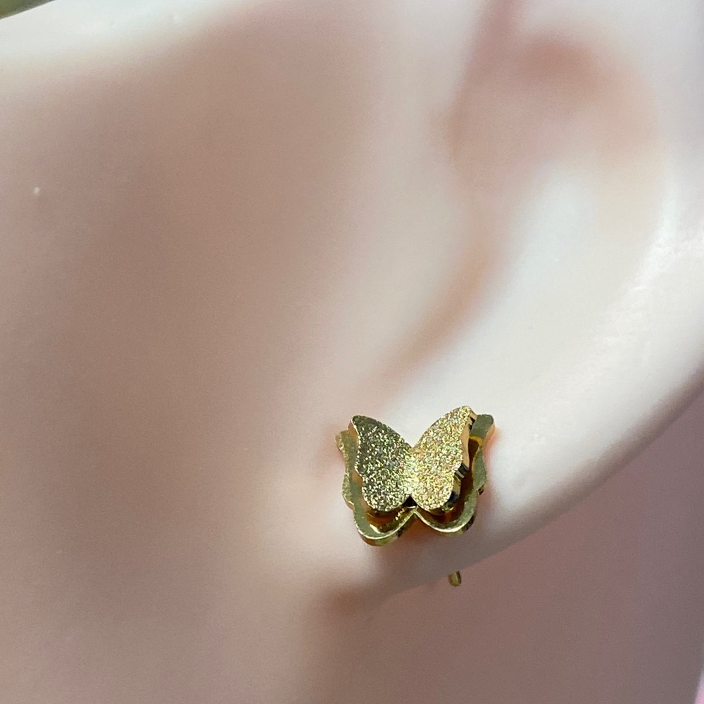 Gold Butterfly Stud Earrings 🆕